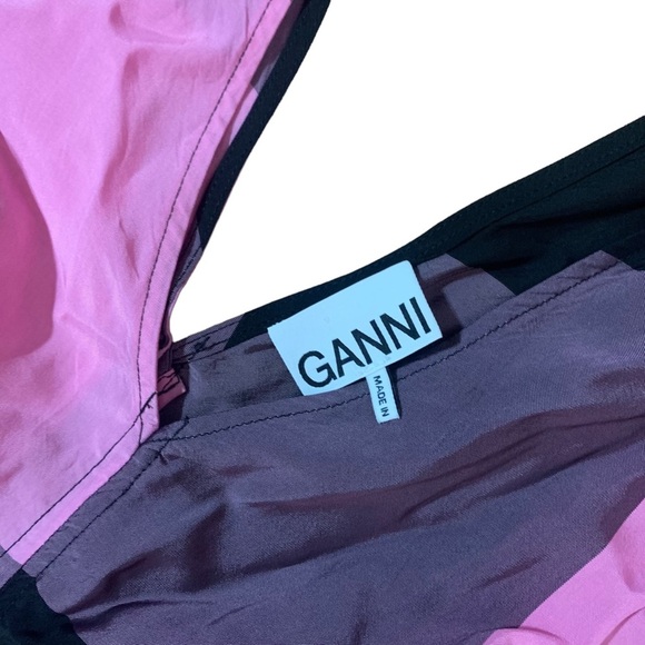 Ganni Pink and Black Check Dress | Size XS - Picture 6 of 6